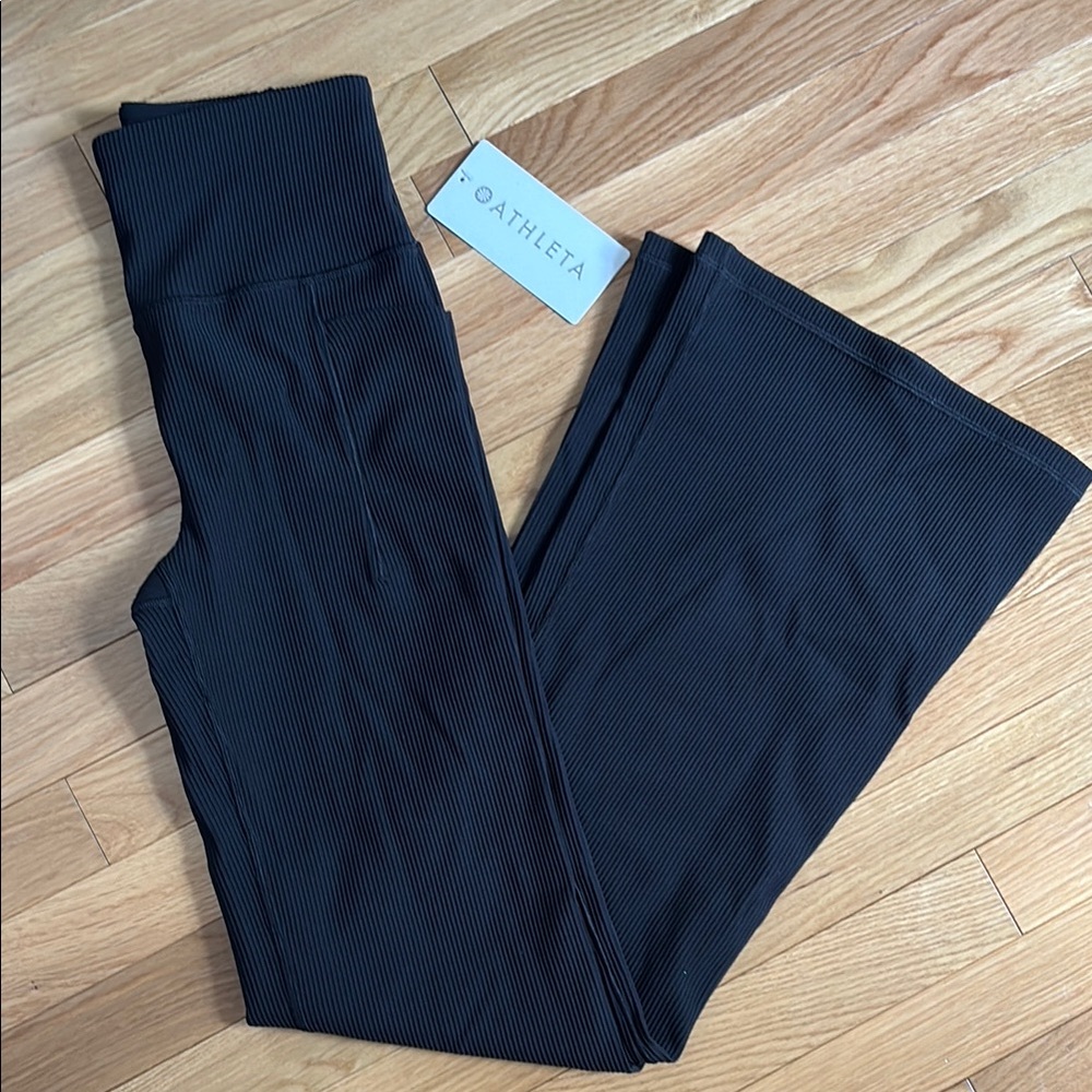Athleta Ribbed Black Yoga Pants